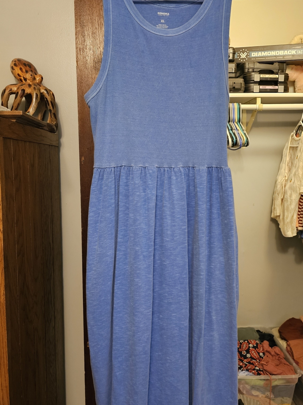 Sonoma Blue Sleeveless Tank Maxi Dress